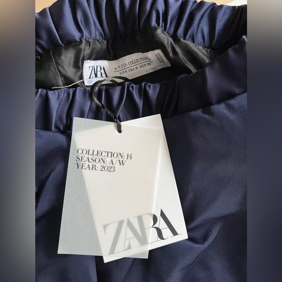 Zara VOLUMINOUS TAFFETA SKIRT LIMITED EDITION. Navy Blue. Size XS. New with Tags - Picture 12 of 16